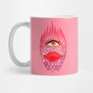 Psychedelic colorful face Mug